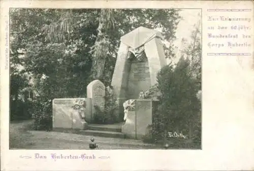 Studentika Ak Tharandt, Corps Hubertia, 60-jähriges Bundesfest, Huberten-Grab, Denkmal, KSCV