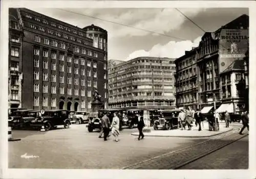 Ak Hamburg, Gänsemarkt, Autos