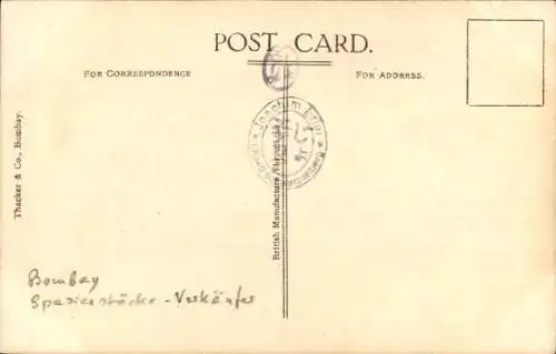 Ak Mumbai Bombay Indien, Spazierstock-Verkäufer auf der Straße