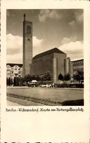 Ak Berlin Wilmersdorf, Blick auf die Kirche am Hohenzollernplatz