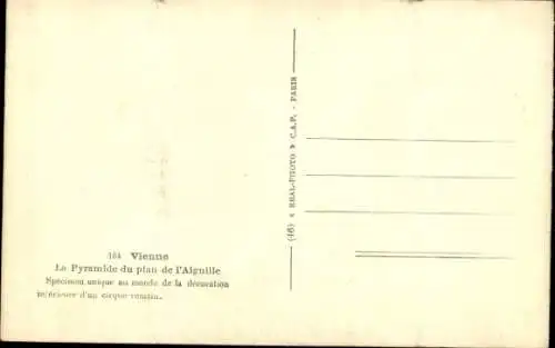 Ak Vienne Isère, Pyramide du Plan de l'Aiguille