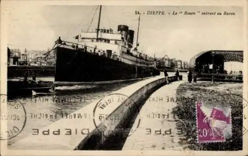 Ak Dieppe Seine Maritime, Hafen, Dampfer Le Rouen