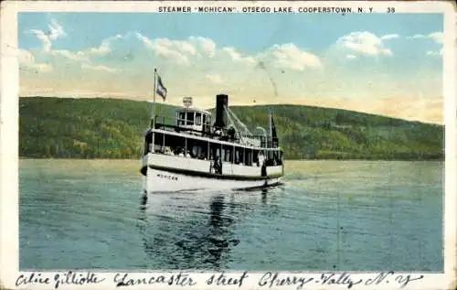 PC Cooperstown New York USA, Steamer Mohican, Otsego Lake