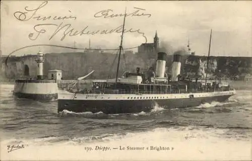 CPA Dieppe Seine Maritime, Le Steamer Brighton