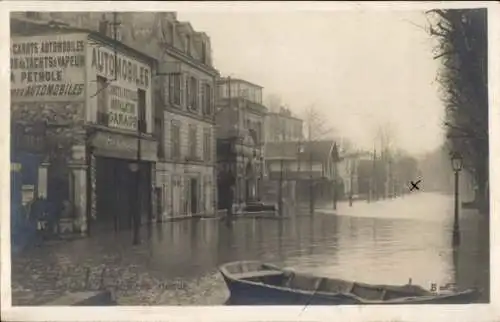 Ak Asnières sur Seine Hauts-de-Seine, Inondations Janvier 1910, Quai