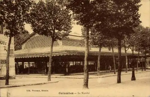 Ak Colombes Hauts de Seine, Le Marché