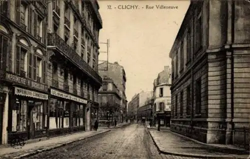 Ak Clichy Hauts de Seine, Rue Villeneuve