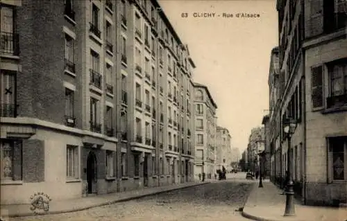 Ak Clichy Hauts de Seine, Rue d'Alsace