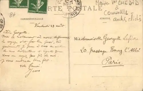 Ak Courseulles sur Mer Calvados, Maison Ched, Parcs aux Huitres, Pavillons