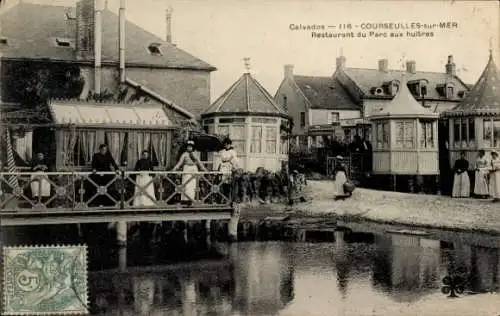 Ak Courseulles sur Mer Calvados, Restaurant, Parc aux Huitres