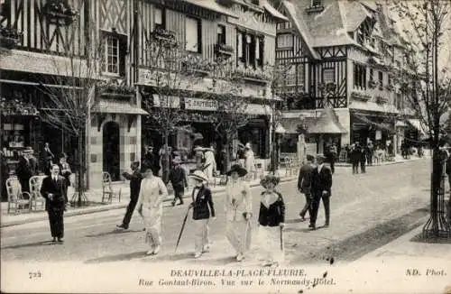 Ak Deauville Calvados, Rue Gonteul Biron, Normandy Hotel