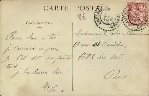 Ak Cabourg Calvados, le Grand Hotel, vue prise du la Rue de la Mer