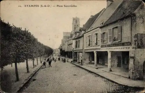 Ak Étampes Essonne, Place Saint-Gilles