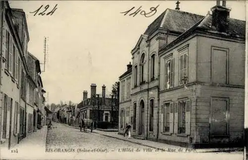 Ak Ris Orangis Essonne, Hotel de Ville, Rue de Paris