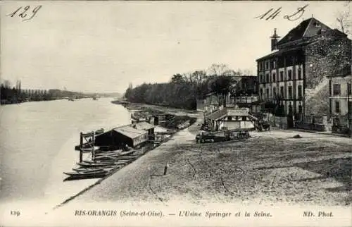 Ak Ris Orangis Essonne, Usine Springer, Seine
