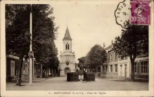 Ak Montgeron Essonne, Place de l'Eglise, BYF, Montgeron