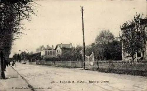 Ak Yerres Essonne, 206, M. Mulard, édit. Terres, Seine-et-Oise, YERRES (S.-et-0.), Route de Cr...