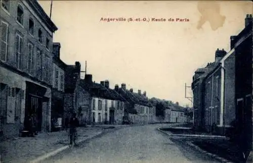 Ak Angerville Essonne, Route de Paris