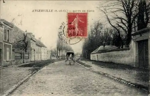 Ak Angerville Essonne, Route de Paris