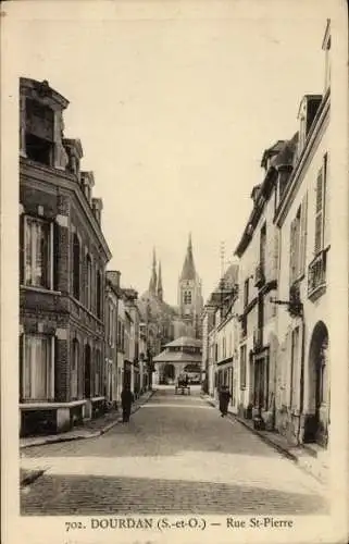 Ak Dourdan Essonne, Rue St Pierre