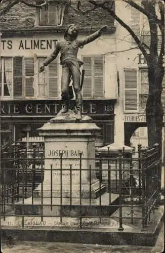 Ak Palaiseau Essonne,  Statue von Joseph Bara, Geschäft