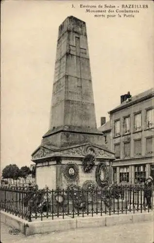 Ak Bazeilles Ardennes, Environs de Sedan,  Monument des Combattants morts pour la Patrie