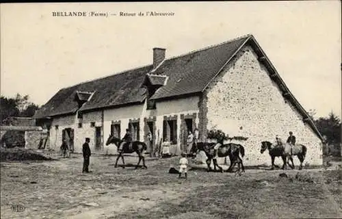 Ak Bellande Yvelines, Ferme, Retour de l'Abreuvoir