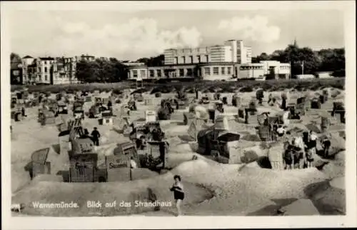 Ak Ostseebad Warnemünde Rostock, Strandhaus, Strandleben