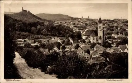 Ak Weinheim, Partie auf den Ort, und Kirche, Hügel