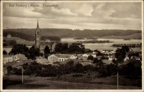 Ak Feldberg in Mecklenburg, Gesamtansicht, Kirche