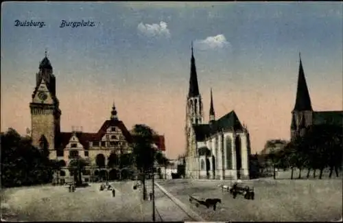 Ak Duisburg im Ruhrgebiet, Burgplatz