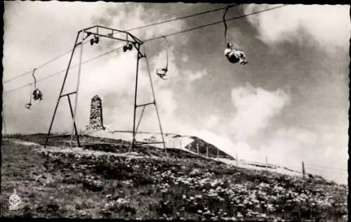 Ak Feldberg im Schwarzwald, Schwebelift mit Aussicht, Berglandschaft, historische Ruine