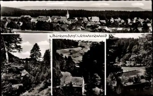 Ak Birkendorf im Schwarzwald Baden Württemberg, Panoramaansicht, Dorf mit Kirche, umliegende W...