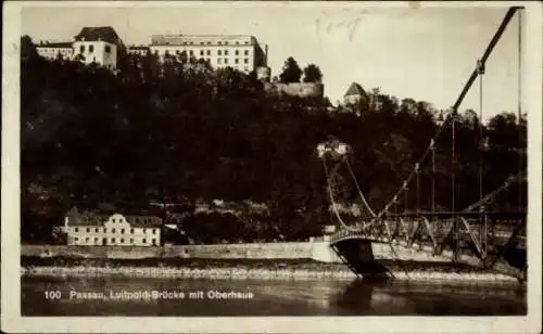 Ak Passau in Niederbayern,  Luitpold-Brücke, Oberhaus
