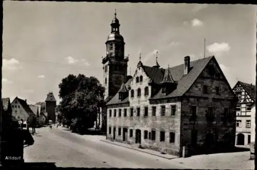 Ak Altdorf bei Nürnberg in Mittelfranken Bayern, Rathaus, Stadtkirche, Marktplatz