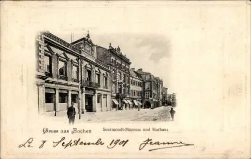 Ak Aachen, Fußgängerstraße, Suermondt-Museum, Kurhaus