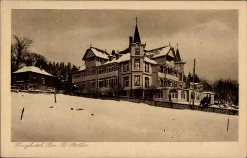 Ak Schierke Wernigerode am Harz, Blick zum Burghotel im Winter, Besitzer R. Stolba