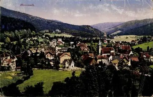 Ak Bad Herrenalb im Schwarzwald, Blick auf das Dorf  umgeben von Bergen und Wäldern