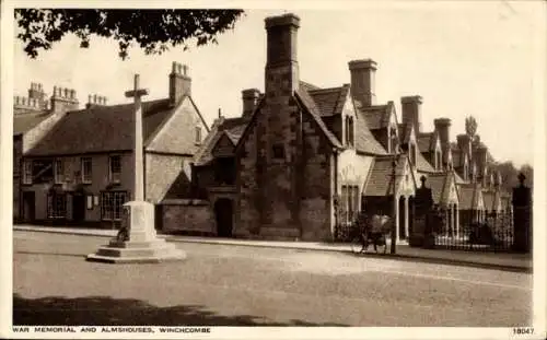 PC Winchcombe Gloucestershire England, War Memorial, Almshouses