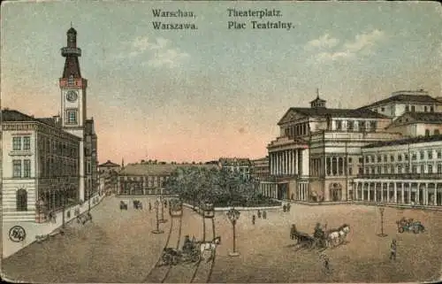 Ak Warszawa Warschau Polen, Theaterplatz