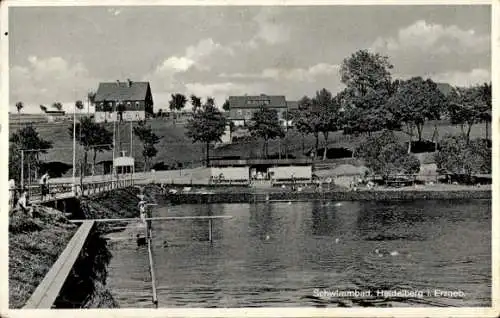 Ak Heidelberg am Neckar, Schwimmbad am Wasser, natürliche Umgebung, ruhige Atmosphäre, Bäume