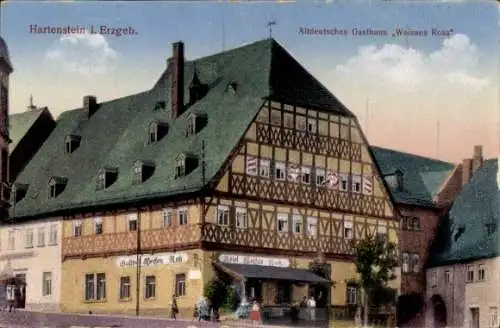 Ak Hartenstein im Erzgebirge Sachsen, Altdeutsches Gasthaus Weißes Ross