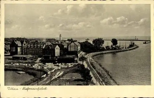 Ak Baltijsk Pillau Ostpreußen, Hafeneinfahrt, Panorama