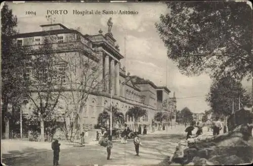 Ak Oporto Porto Portugal, Hospital de Santo Antonio, 1004, historische Schwarz-Weiß-Ansicht