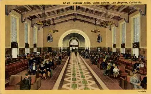 Ak Los Angeles Kalifornien USA, Union Station, Wartesaal