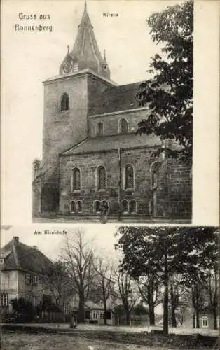 Ak Ronnenberg in Niedersachsen, Kirche, Am Kirchhofe