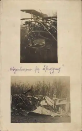 Foto Ak Abgeschossenes französisches Militärflugzeug, Kriegsbeute, I. WK