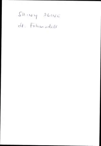 Ak Schauspielerin Shiny Aline, Portrait, Autogramm