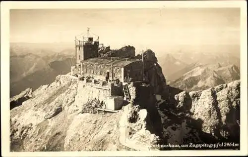 Ak Zugspitze, Münchnerhaus, Gipfel