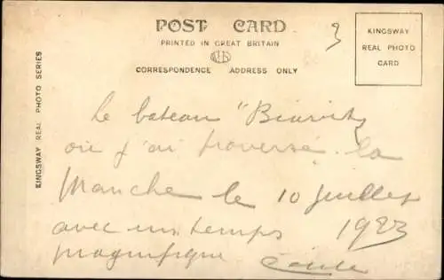 Ak Dampfer, Turbine Steamer Biarritz, Ansicht Steuerbord